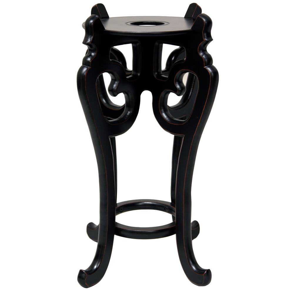 Oriental Furniture 15 In Rosewood Fishbowl Stand Black