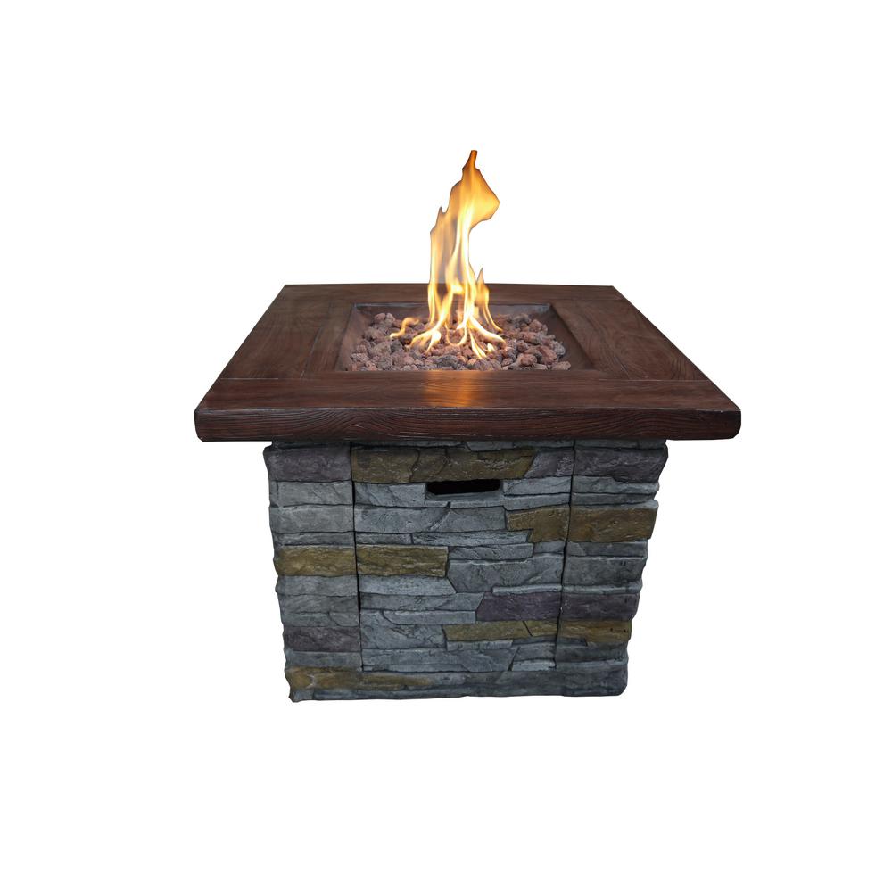 Crawford Burke Vesuvius 30 In X 24 In Square Mgo Gas Fire Pit