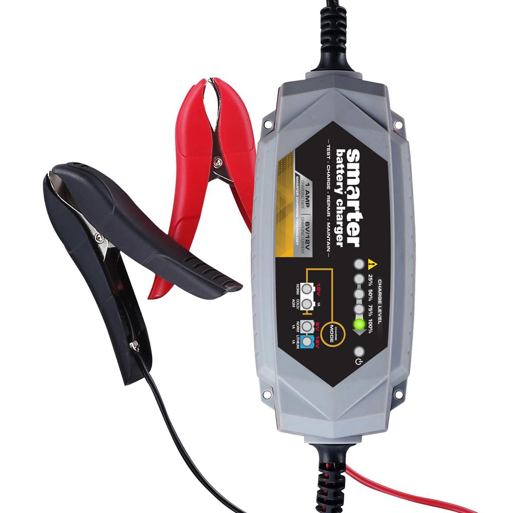 smarter tools smarter 1 amp 6 volt 12 volt battery charger ic 1000