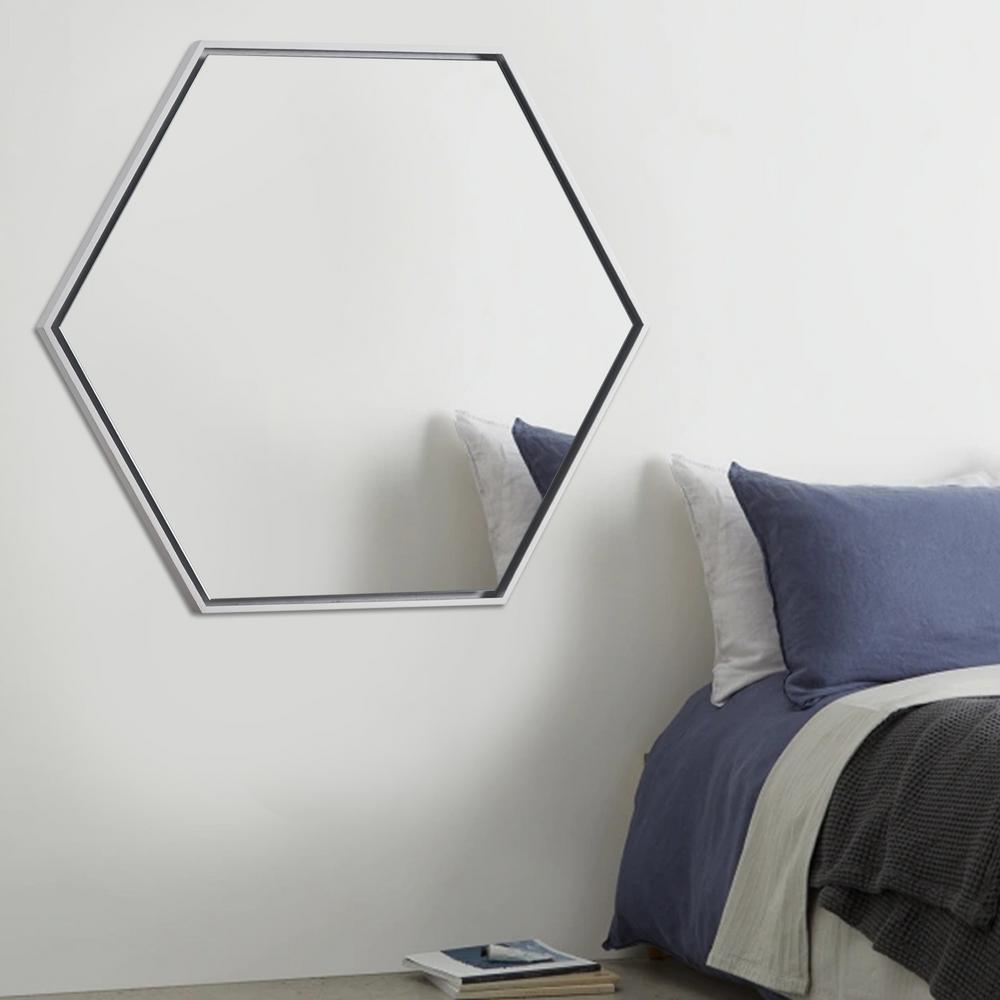 NeuType Modern/Fashion Wood Hexagon Hanging Mirror Walkway/Bathroom