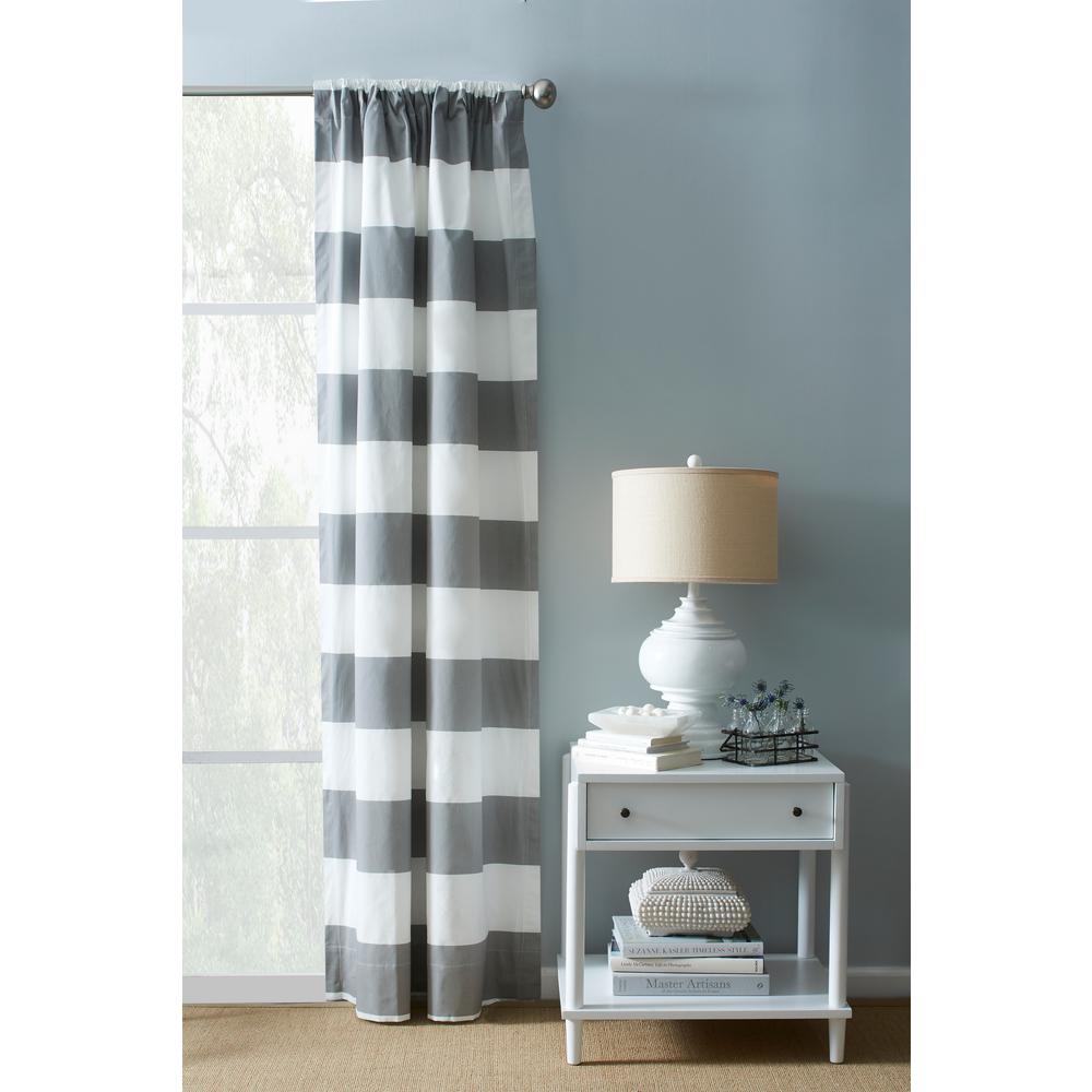 gray and white striped rug