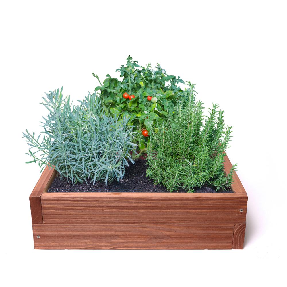 Outdoor Essentials 24 in x 24 in Red Rustic Raised Garden Bed Kit