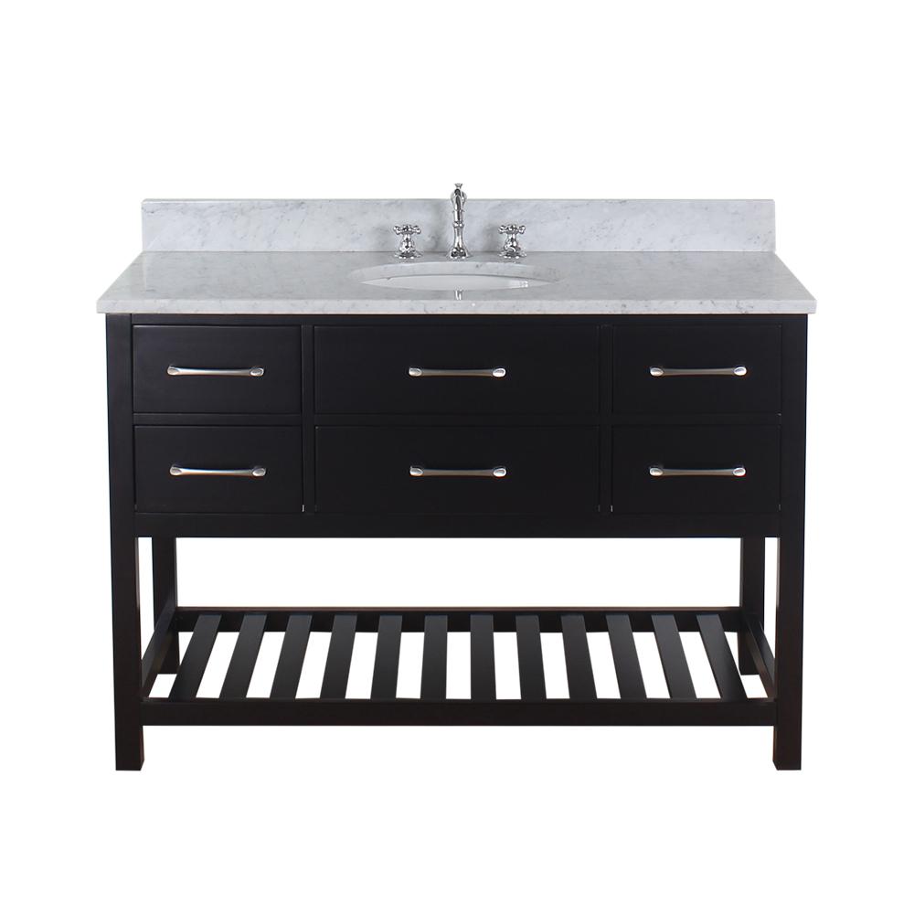 Rochester 49 in. W x 34 in. H Bath Vanity in Espresso with Marble