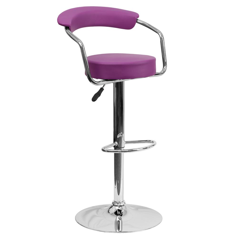 Swivel Purple Bar Stools Kitchen Dining Room Furniture The 33 25 In Adjule Height Purple Cushioned Bar Stool Red Black Yellow