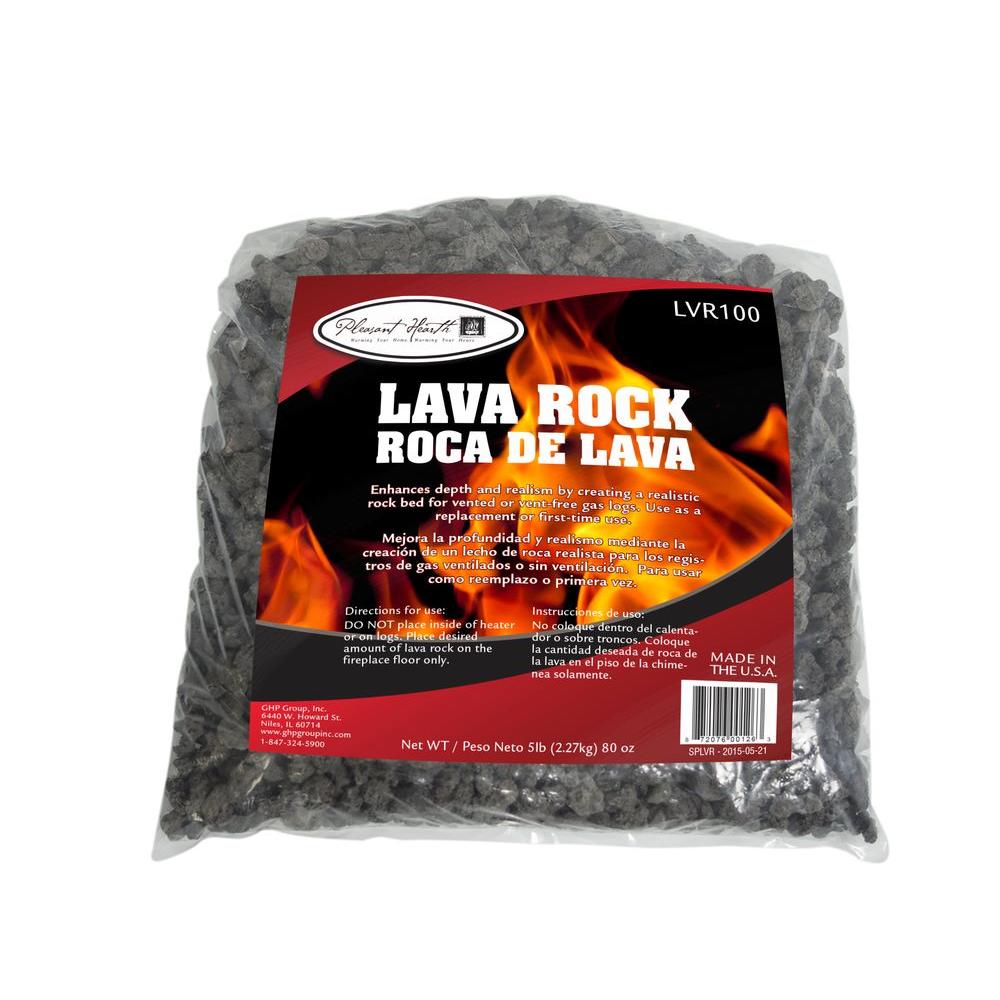 Black Lava Rocks Fire Pit Rock Bed Gas Indoor Fireplace Log Living Room Vented