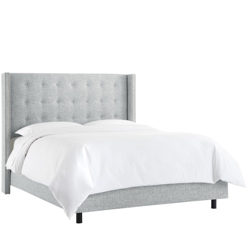 Zuma Pumice California King Nail On Tufted Wingback Bed 534nbbed Zuma Pumice California King Nail On Tufted Wingback Bed
