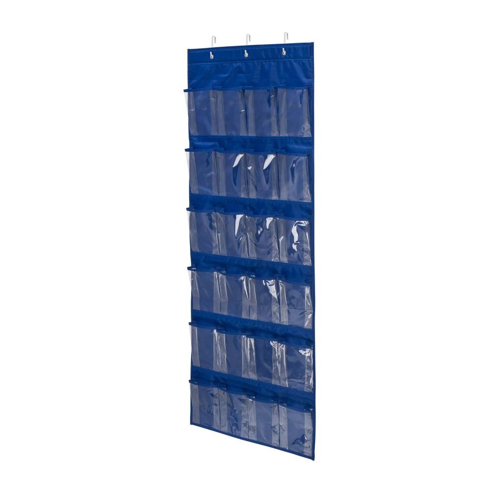 Honey Can Do Over The Door 24 Pocket Navy Polyester Shoe Organizer Sft 01278 The Home Depot