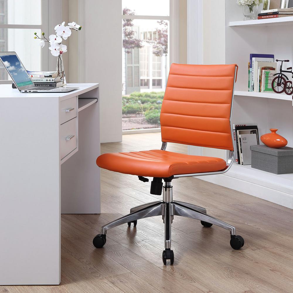 Modway Jive Armless Mid Back Office Chair In Orange Eei 1525 Ora Jive Armless Mid Back Office Chair In Orange