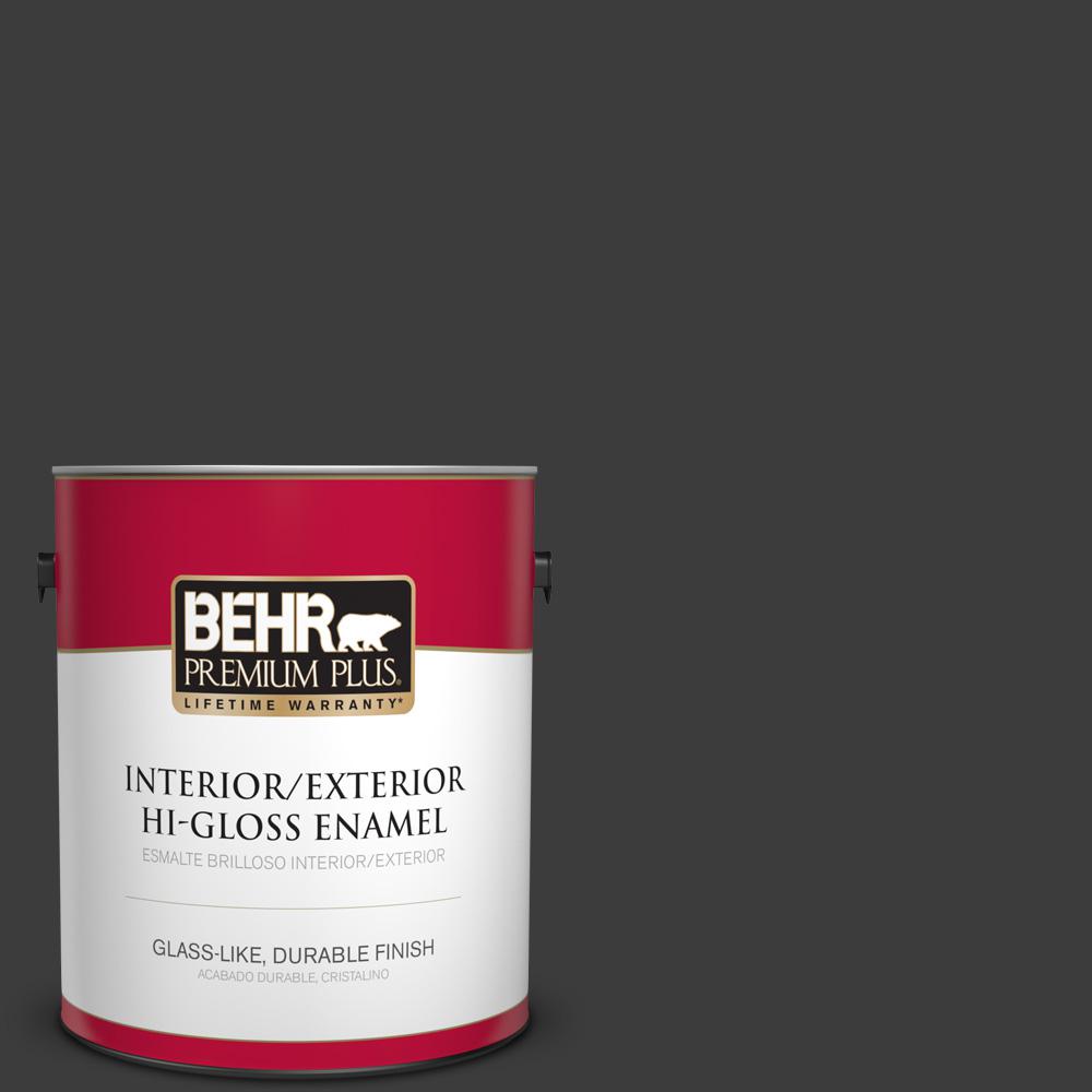 BEHR Premium Plus 1-gal. #N110-7 Black Garnet Semi-Gloss Enamel ...