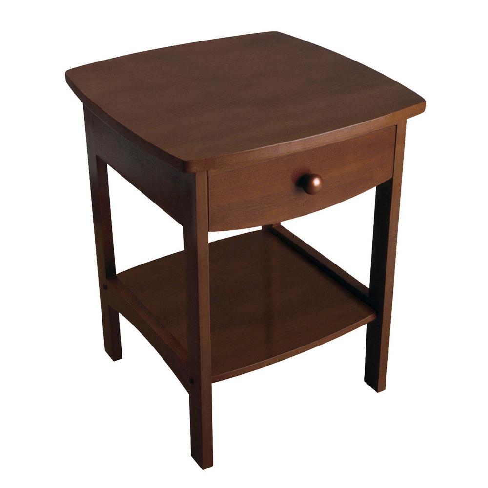 Winsome Claire Accent Table Anitque Walnut Finish 94918 The Home Depot