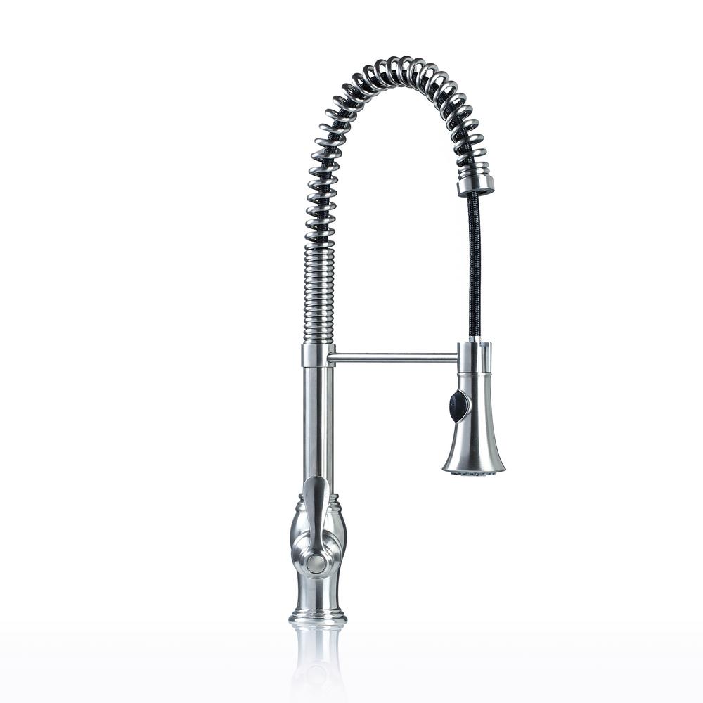 Kokols Single Handle Pull Down Sprayer Kitchen Faucet In Satin Nickel Kokols Single Handle Pull Down Sprayer Kitchen Faucet In Satin Nickel