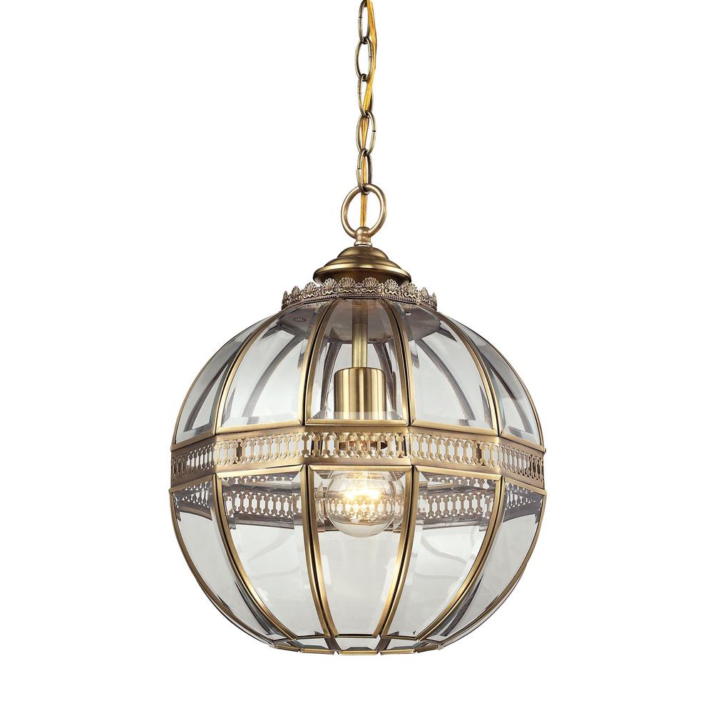 Brass And Glass Pendant Light randolph 1 light brushed brass and clear glass pendant