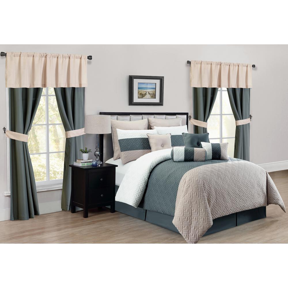 Lavish Home Amanda 25 Piece Purple King Bed In A Bag Set 66 00014
