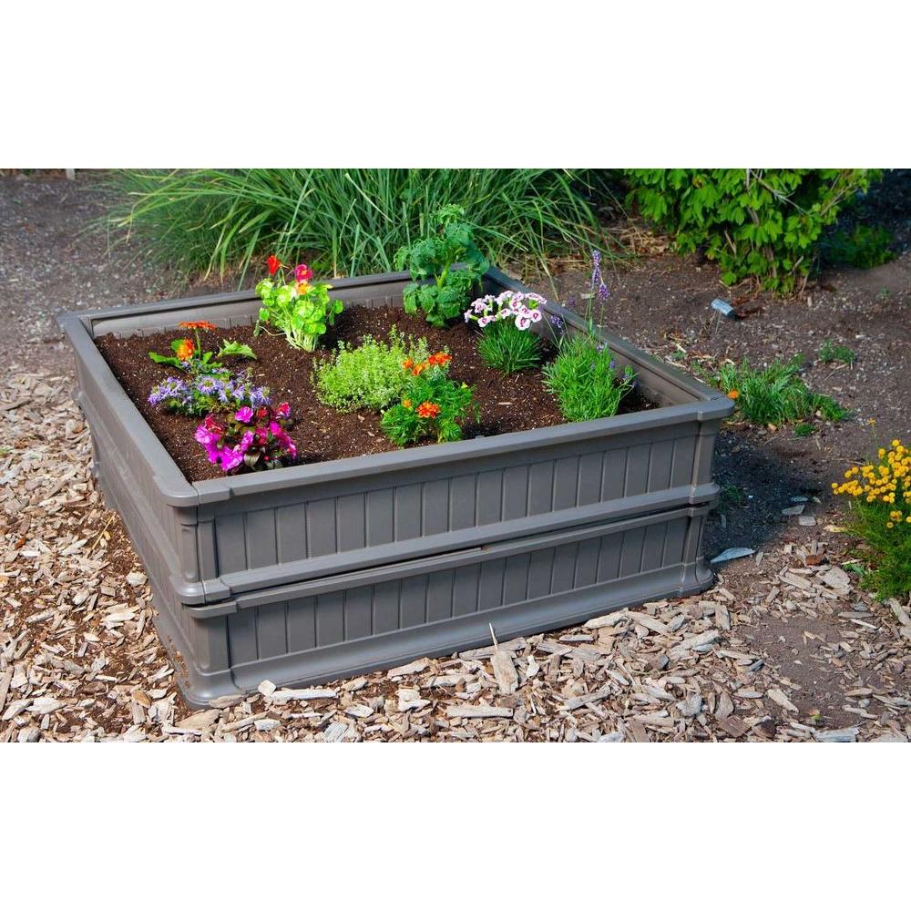 Lifetime 4 Ft X 4 Ft Two Raised Garden Beds With One Tent