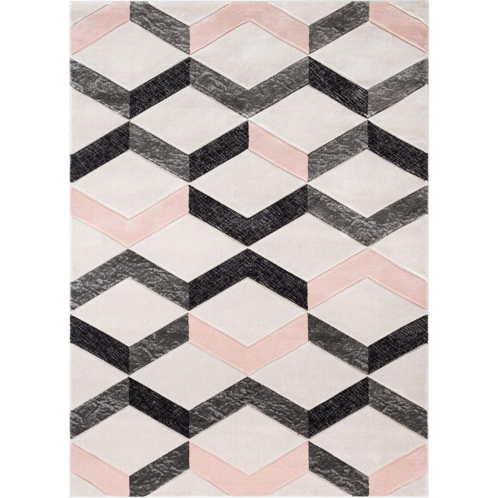 Well Woven Good Vibes Millie Blush Pink Modern Zigzag Stripes 5 Ft 3 In X 7 Ft 3 In Area Rug Gv 17 5 The Home Depot