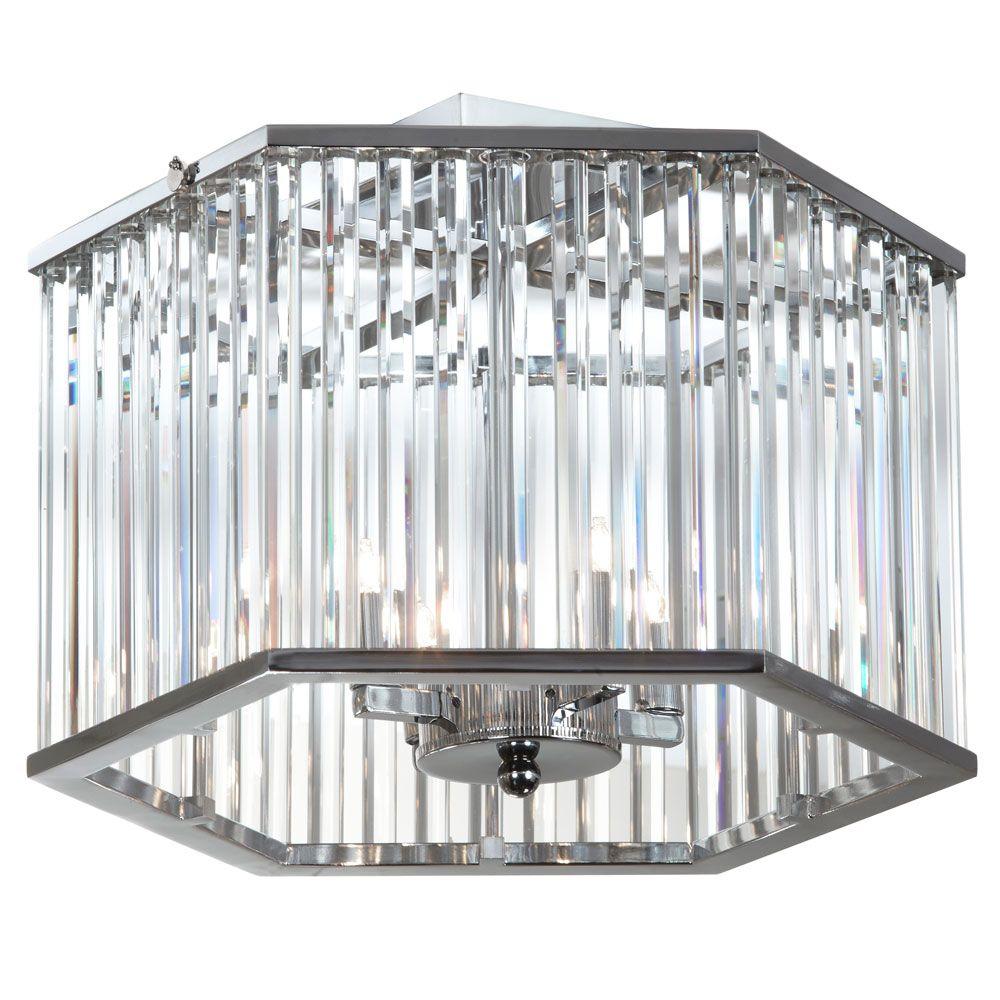 Dainolite Picabo 4 Light Chrome Crystal Semi Flush Mount Aru 154sf