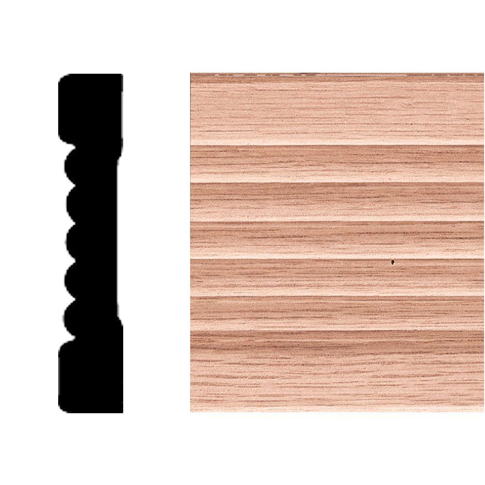 House Of Fara 7/16 In. X 2-1/4 In. X 7 Ft. Oak Fluted Casing-9587 - The ...