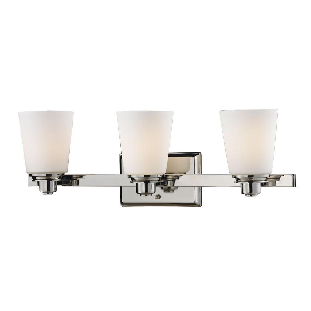 Filament Design Lawrence 3Light Chrome and Matte Opal Incandescent