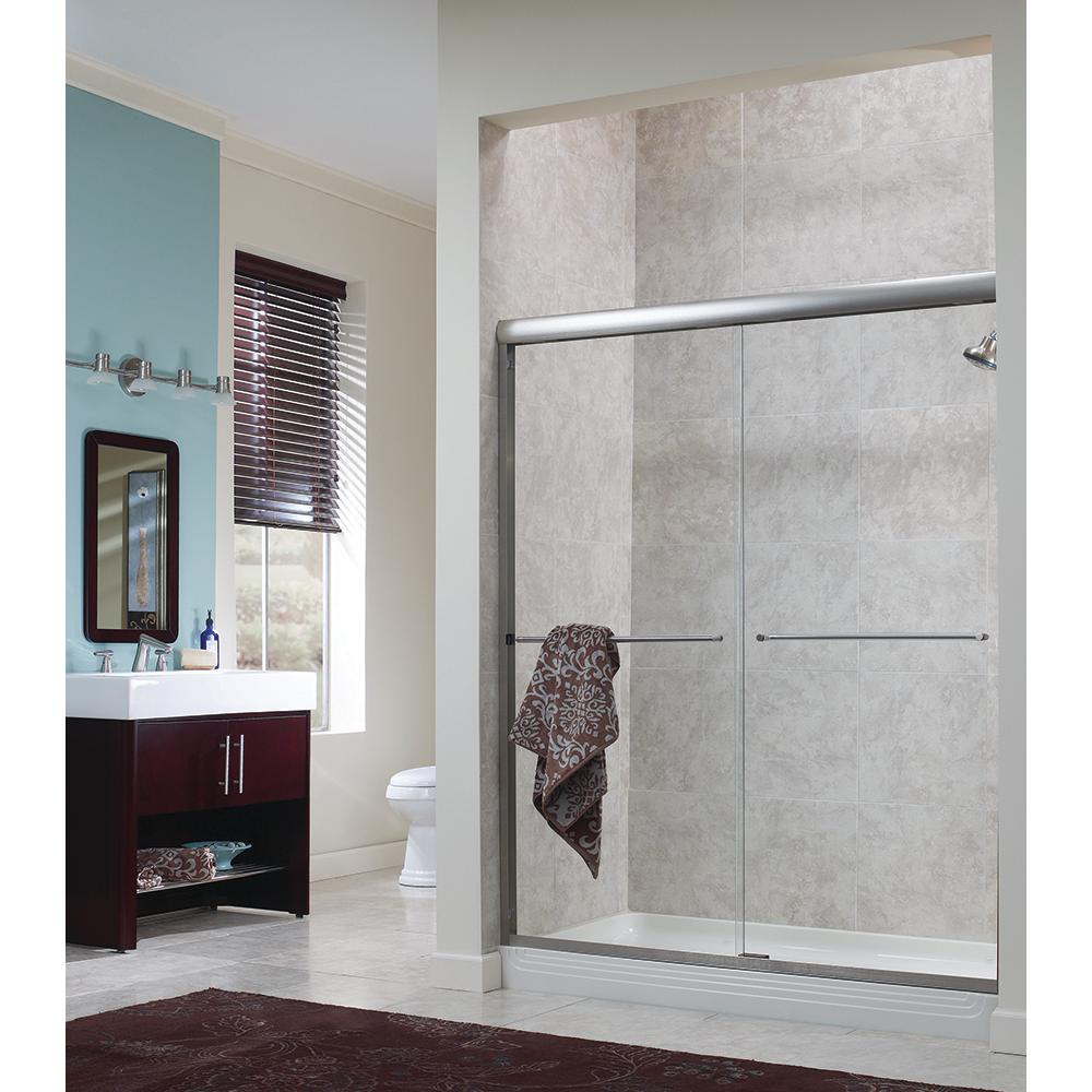 Foremost Cove 42 in. 46 in. x 70 in. H Frameless Sliding Shower Door