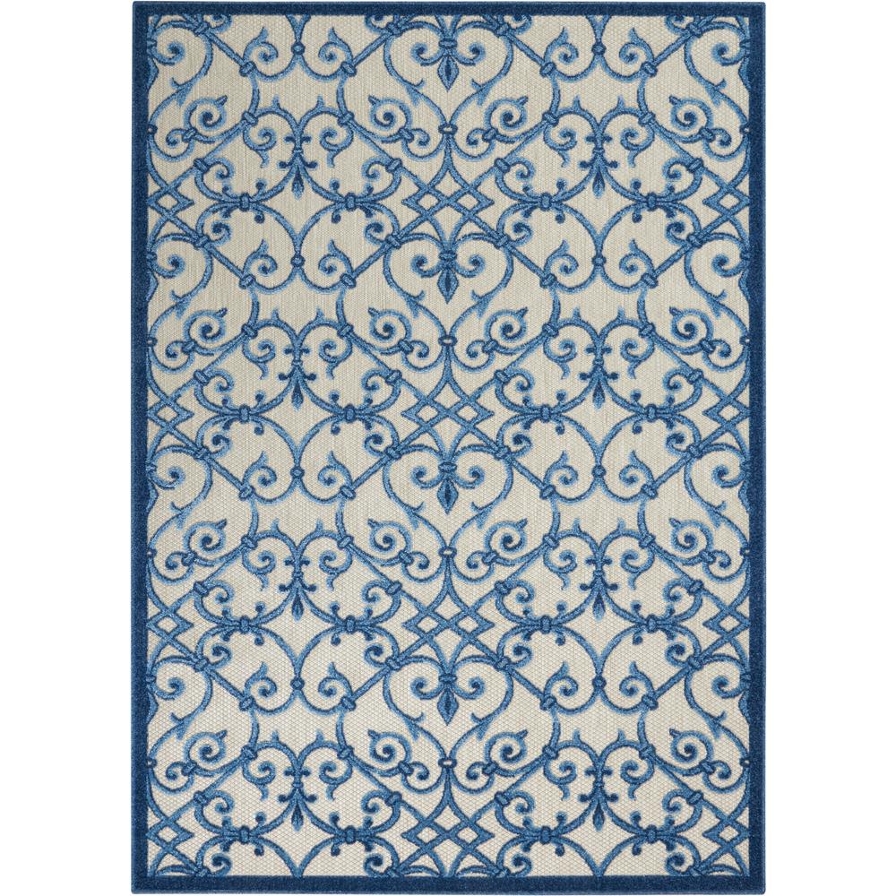 Nourison Aloha 3 6 X 5 Patio Grey Blue Area Rug