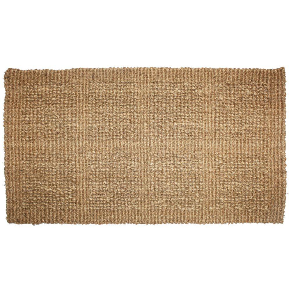 J & M Home Fashions Plain Tile Loop 18 In. X 30 In. Woven Coco Door Mat 