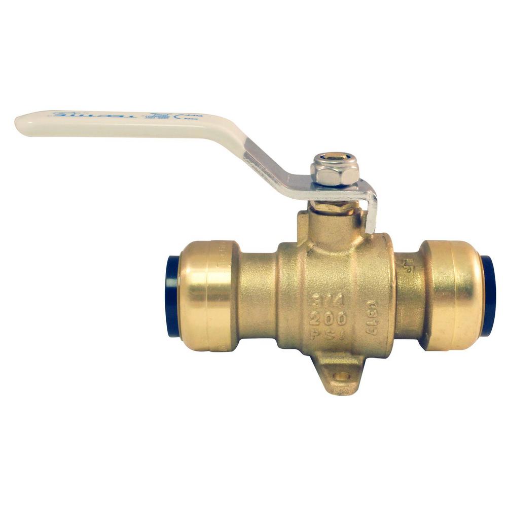 Tectite 3/4 in. Brass Push Ball Valve with Flange and DrainFSBBV34DE