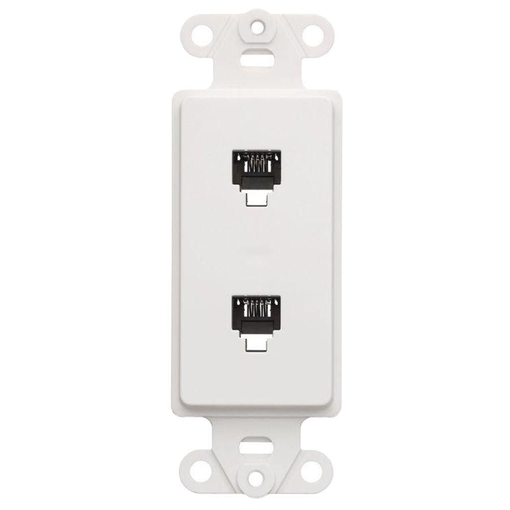 Leviton Double Phone Jack Wall Plate, WhiteR024064400W The Home Depot