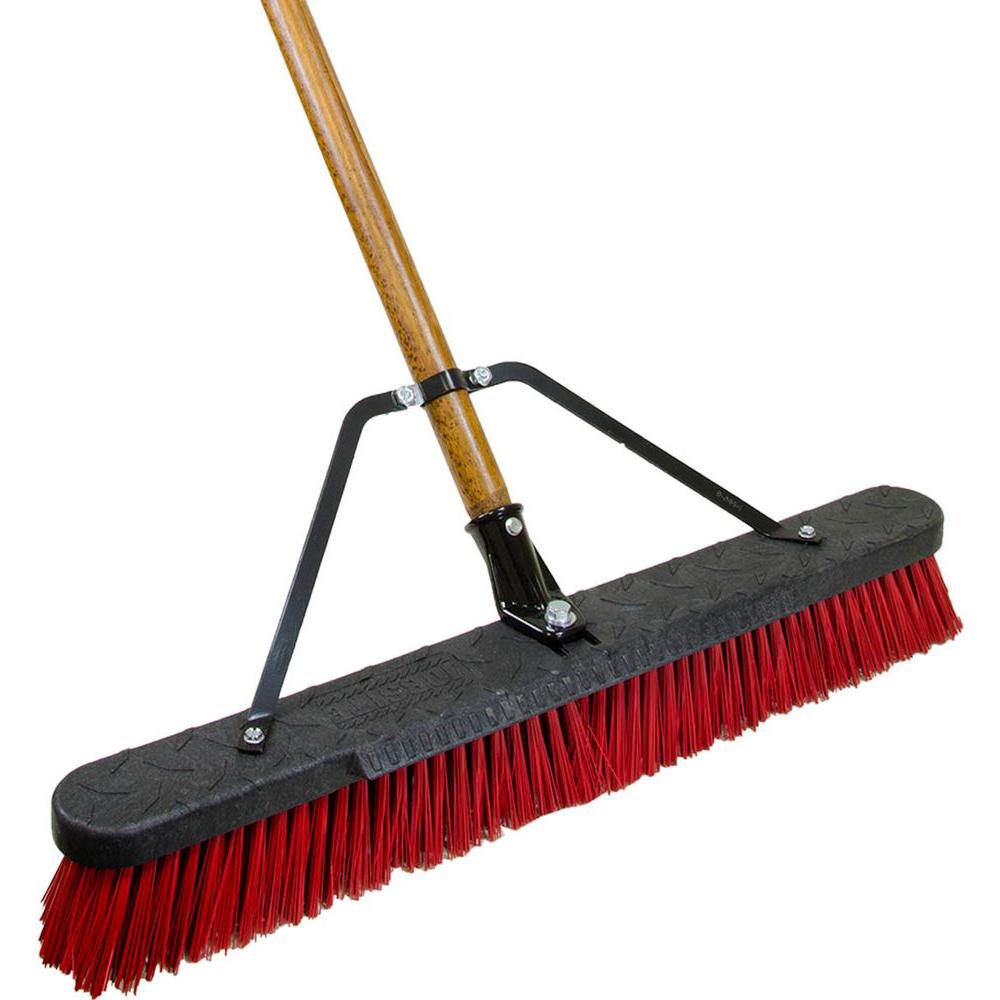 Quickie Job Site 24 Inch Stiff Poly Push Broom (2-Pack) by Quickie