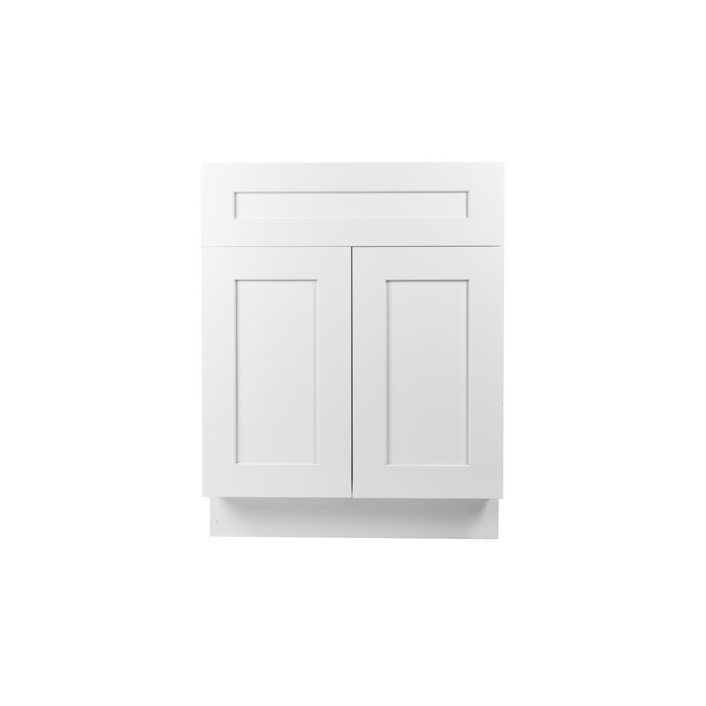 Plywell Ready To Assemble 27x34 5x24 In Shaker Sink Base Cabinet