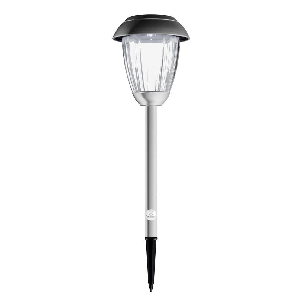 Pure Garden 16 In Tall Metal Outdoor Integrated Led Landscape Stainless Steel Solar Path Light Set Of 8 Hw1500091 The Home Depot - Pure Garden Led Solar Pathway Lights Pure Garden 16 In Tall Metal Outdoor Integrated Led Landscape Stainless Steel Solar Path Light Set Of 8 Hw1500091 The Home Depot - Pure Garden Led Solar Pathway Lights