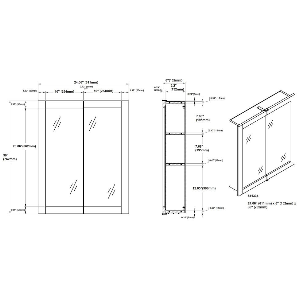 Design House Ventura 24 In W X 30 In H X 6 In D Framed Surface Mount Bi View Bathroom Medicine Cabinet In Espresso 541334 The Home Depot