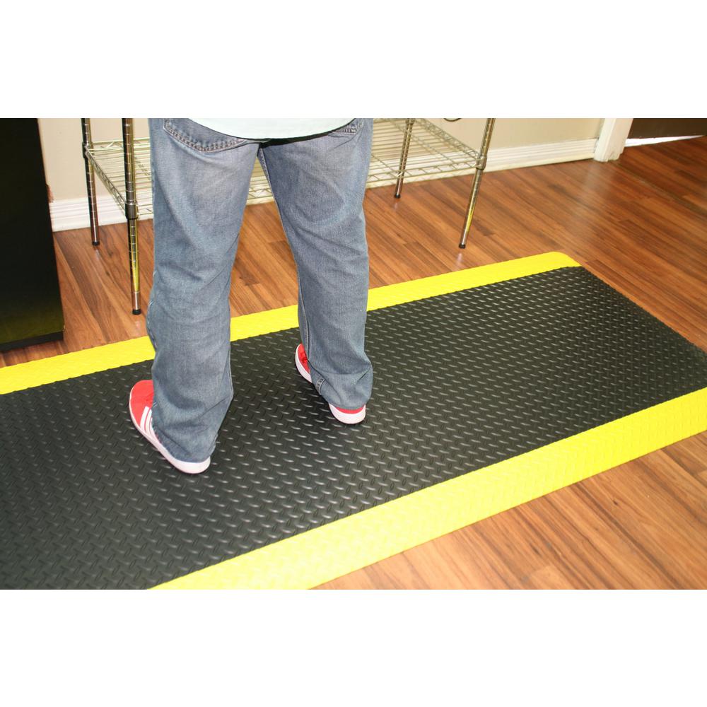 Rhino Anti Fatigue Mats Diamond Plate Anti Fatigue Black Yellow Ds