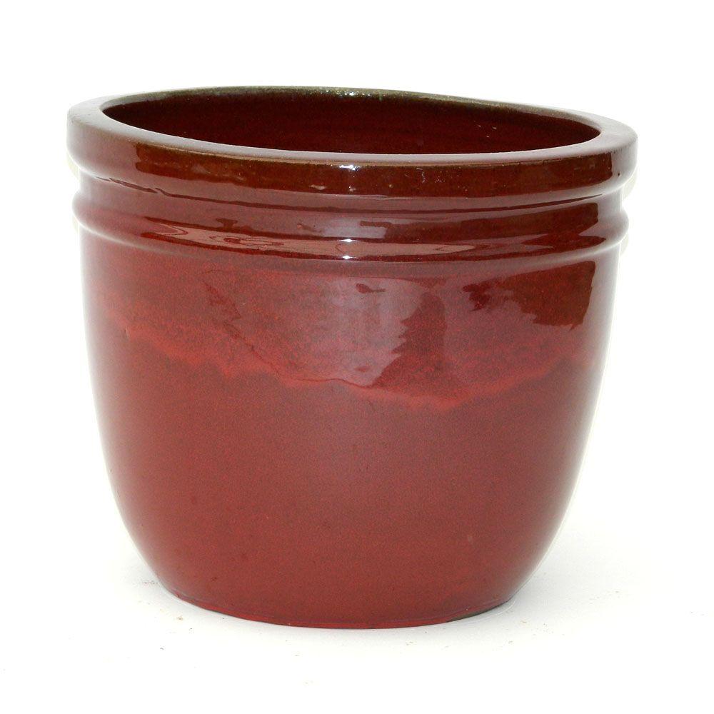 The Plant Stand of Arizona 12 in. Round Glazed Ceramic