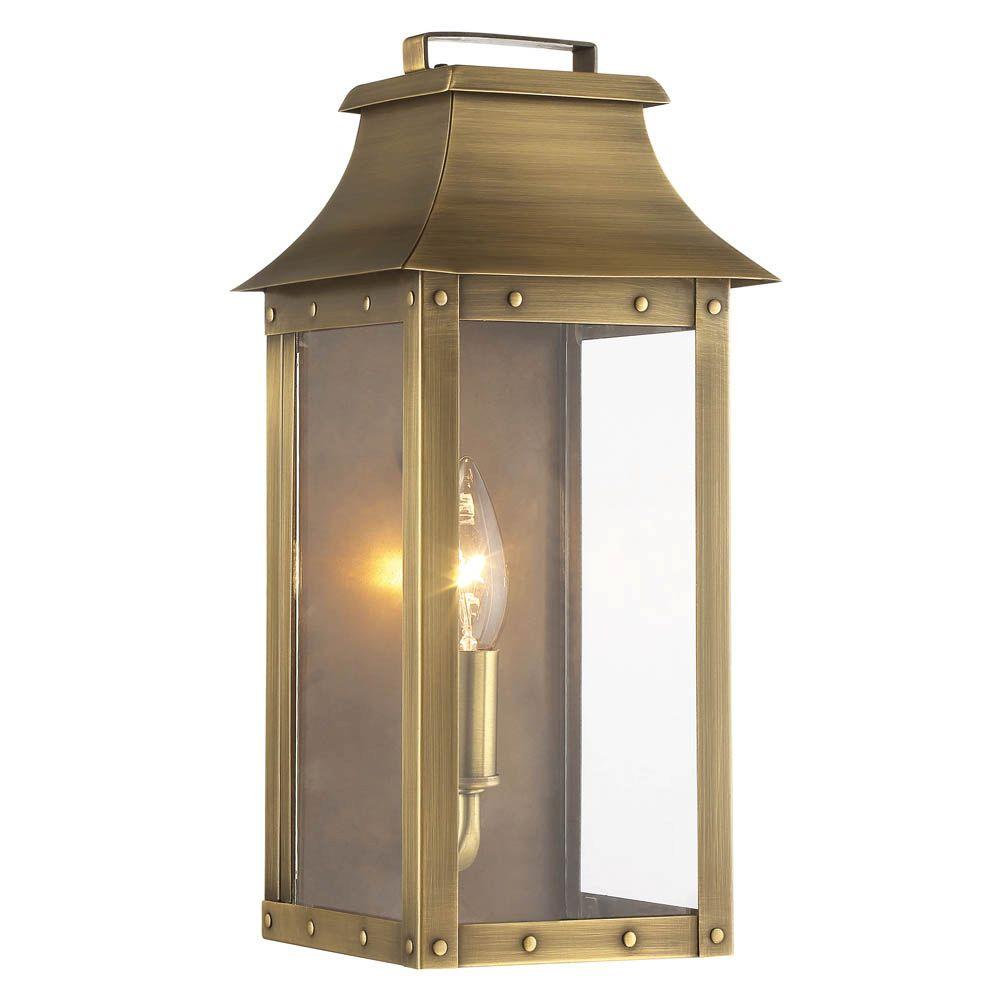 Acclaim Lighting Manchester Collection 1-Light Aged Brass Outdoor Wall ...