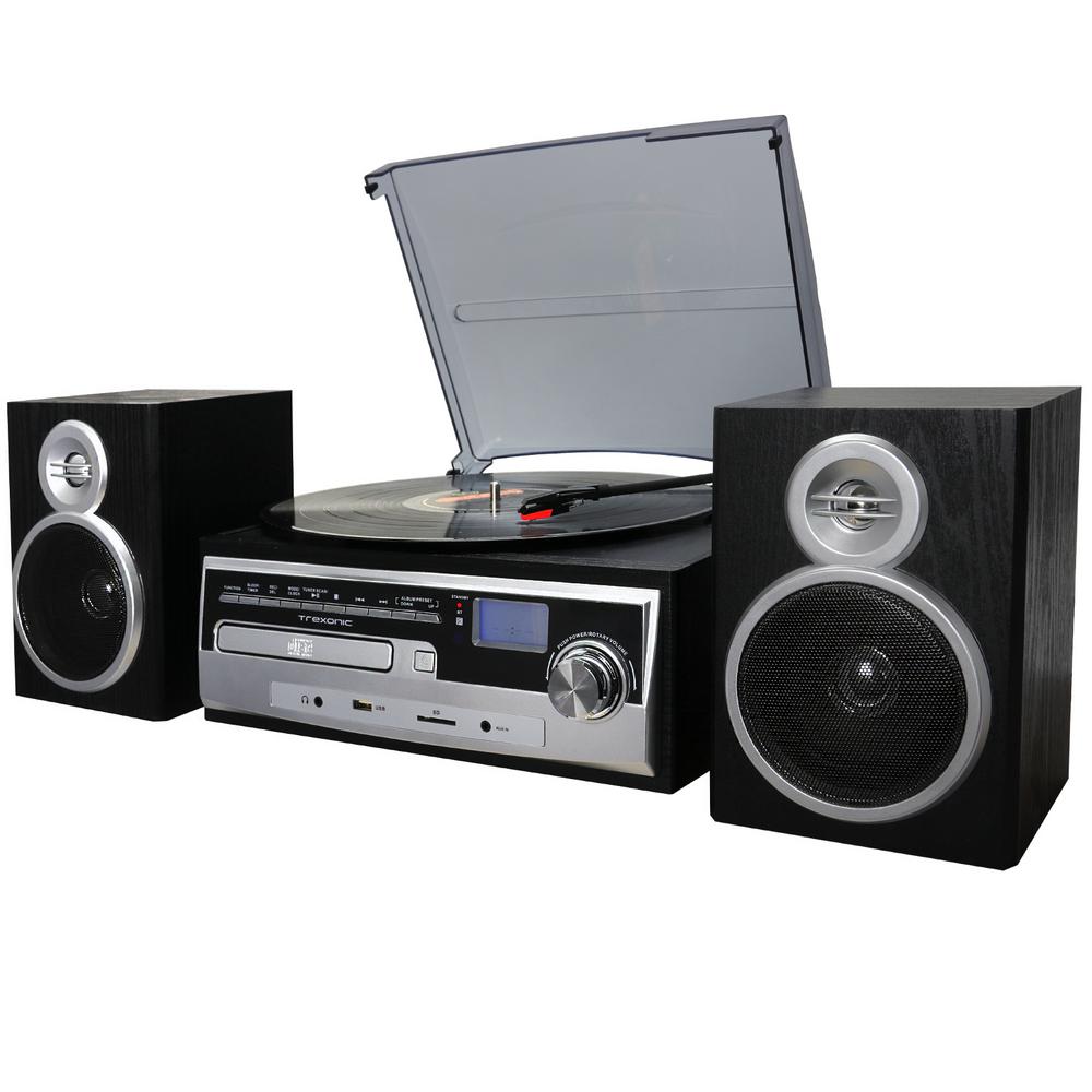 Trexonic 3-Speed Turntable with Wired Shelf Speakers-985104744M - The ...