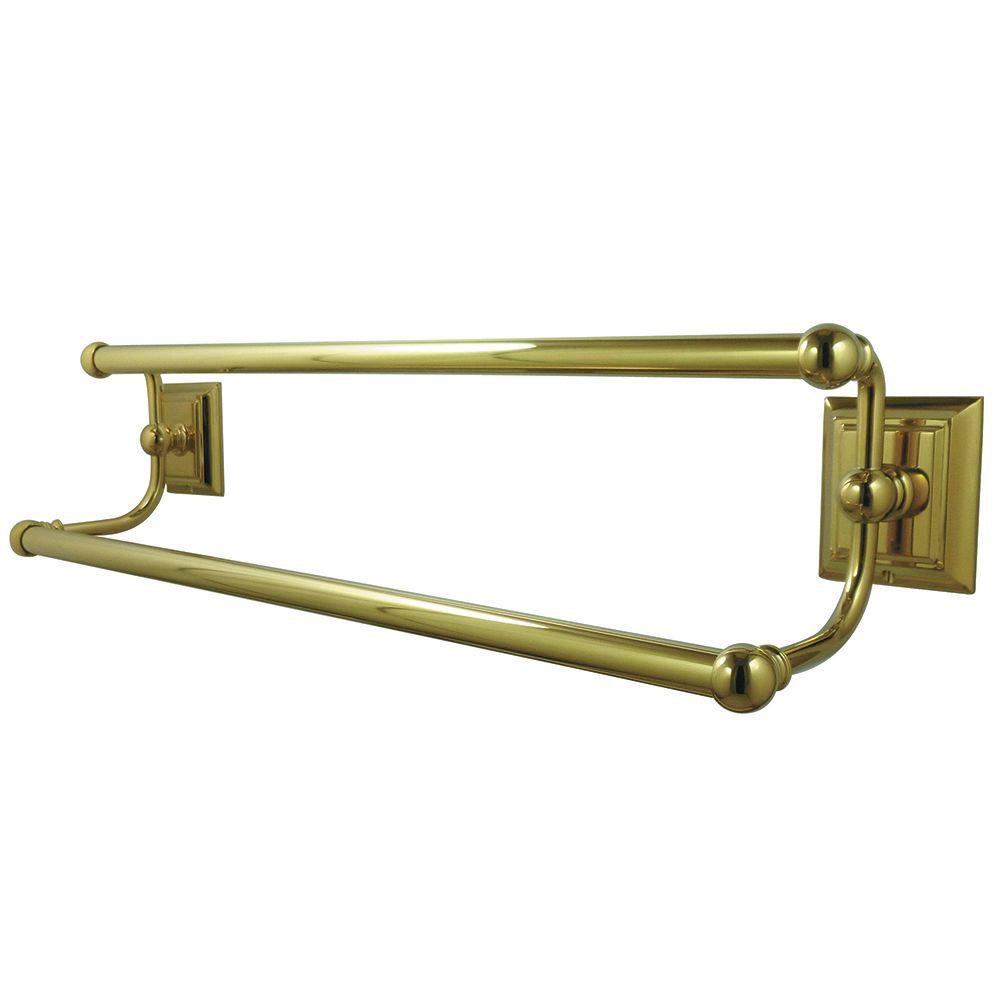 Kingston Brass Millennium 24 In Double Towel Bar In Polished Brass   Polished Brass Kingston Brass Towel Bars Hba6013pb 64 1000 