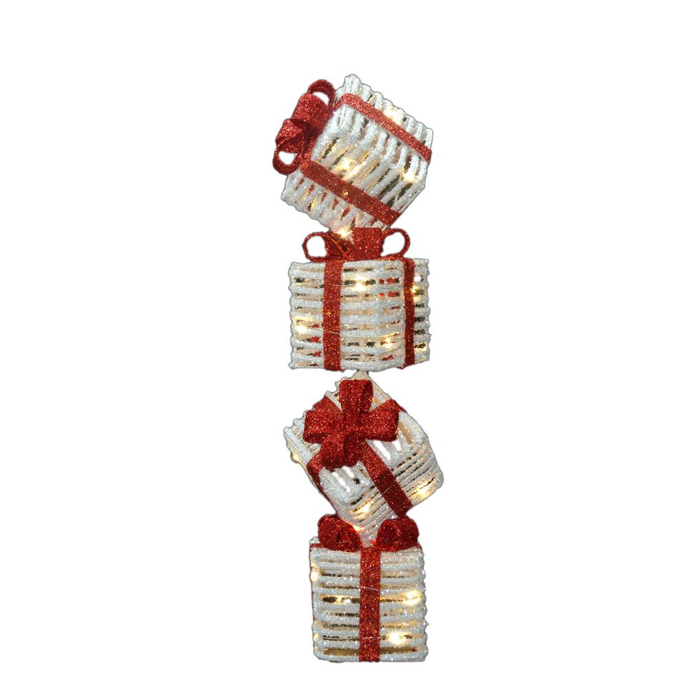 National Tree Company Pre Lit 33 In Sisal Gift Box Tower Mzc 799 The Home Depot
