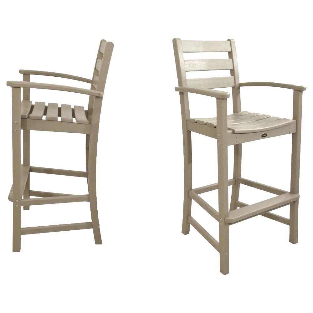 Trex Outdoor Furniture Monterey Bay Sand Castle 2Piece Patio Bar Chair