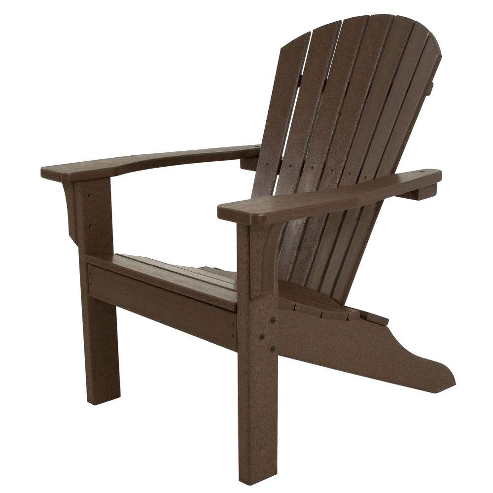 Ivy Terrace Classics Mahogany Shell Back Plastic Patio Adirondack