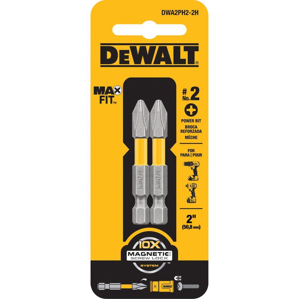 DEWALT 2 in. Max Fit PH2 Bit Tip (2-Pack)-DWA2PH2-2H - The Home Depot
