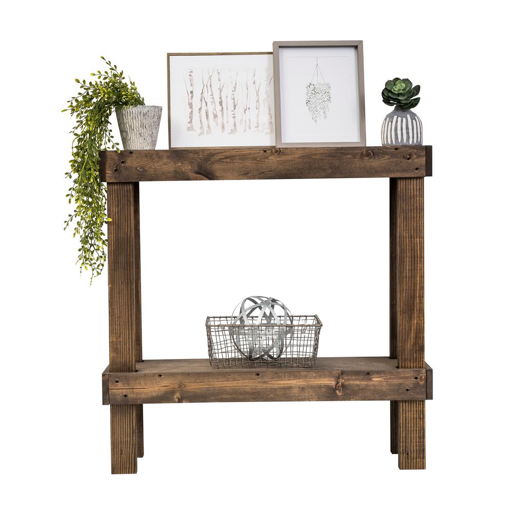 small console table with shelf