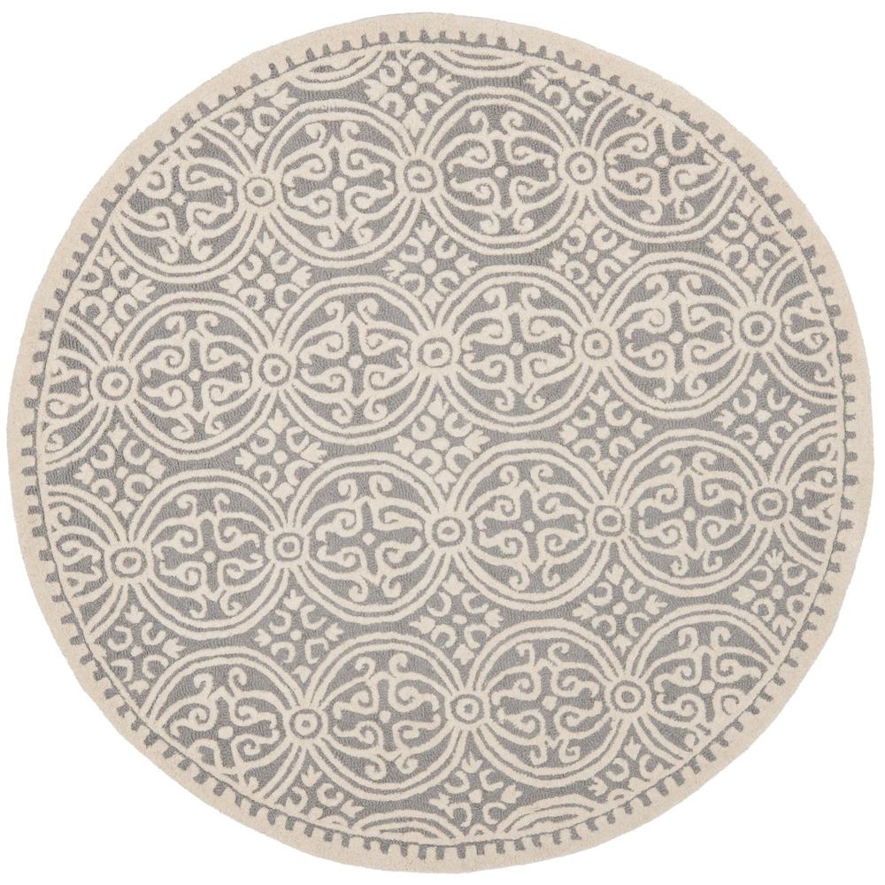 Safavieh Hudson Shag Ivory/Gray 9 ft. x 9 ft. Round Area Rug-SGH282A-9R ...