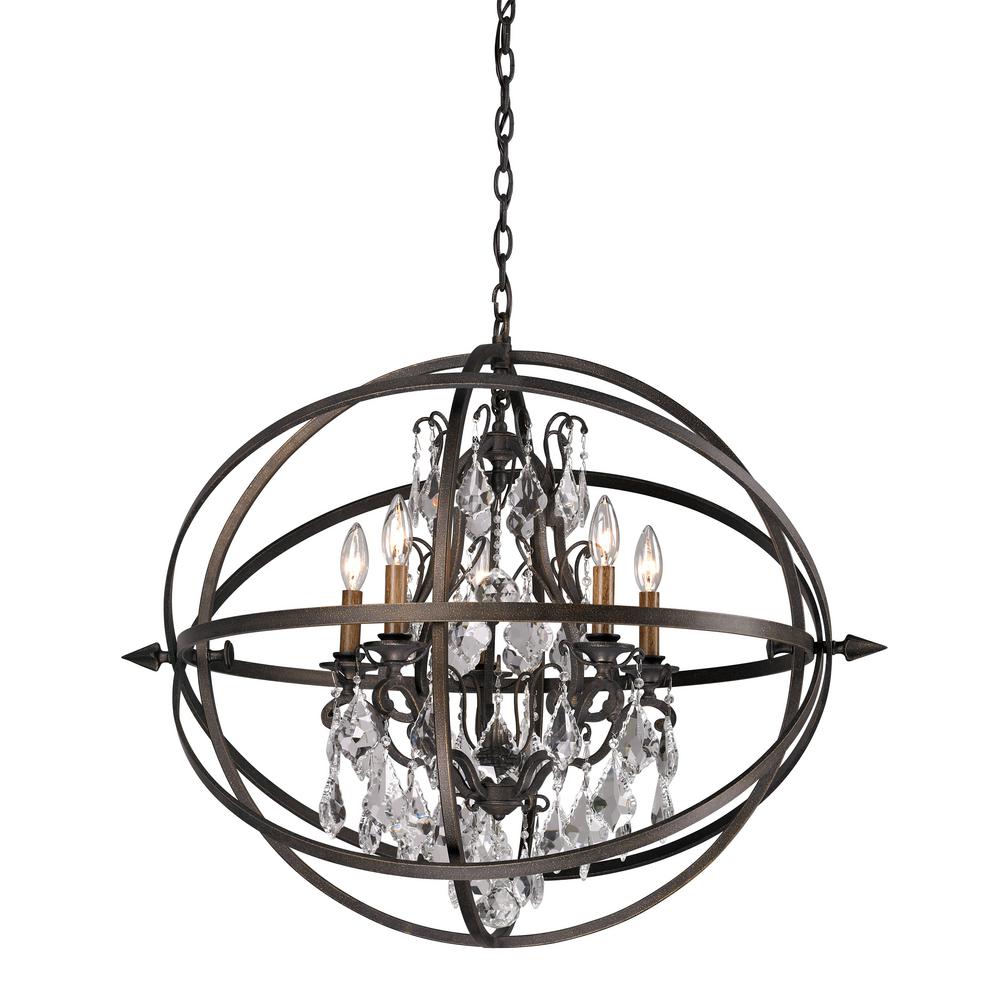 Sea Gull Lighting Bronzeville 3Light Satin Bronze Pendant with Seeded