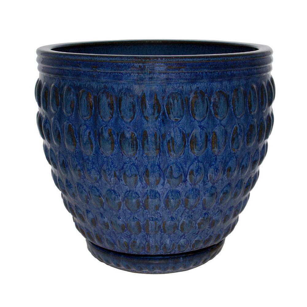 Trendspot 14 In Dia Blue Barossa Ceramic Planter Cr00661s 140c The Home Depot