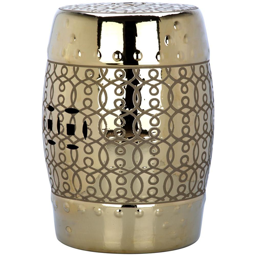 Safavieh Lantana Plated Gold Patio StoolACS4545A The Home Depot