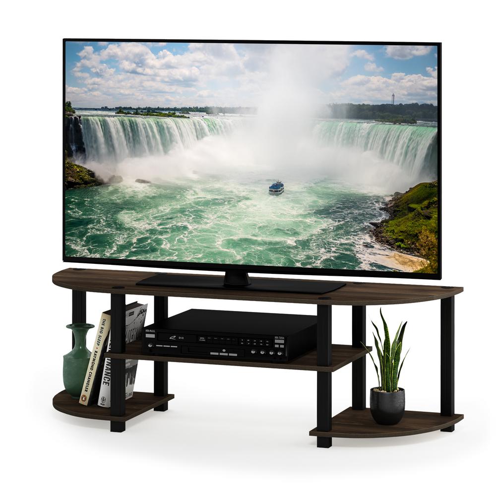 Columbia Walnut//Black Furinno 11058CWN//BK Turn-S-Tube Entertainment Center
