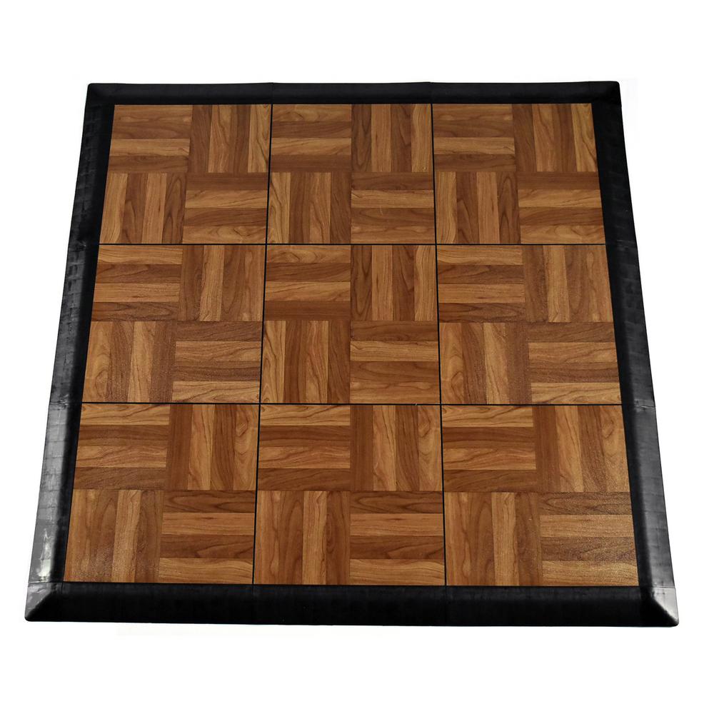 Greatmats Max Tile 40 75 In X 40 75 In X 5 8 In Dark Oak Interlocking Vinyl Tile Portable Tap Dance Floor 9 Sq Ft Case