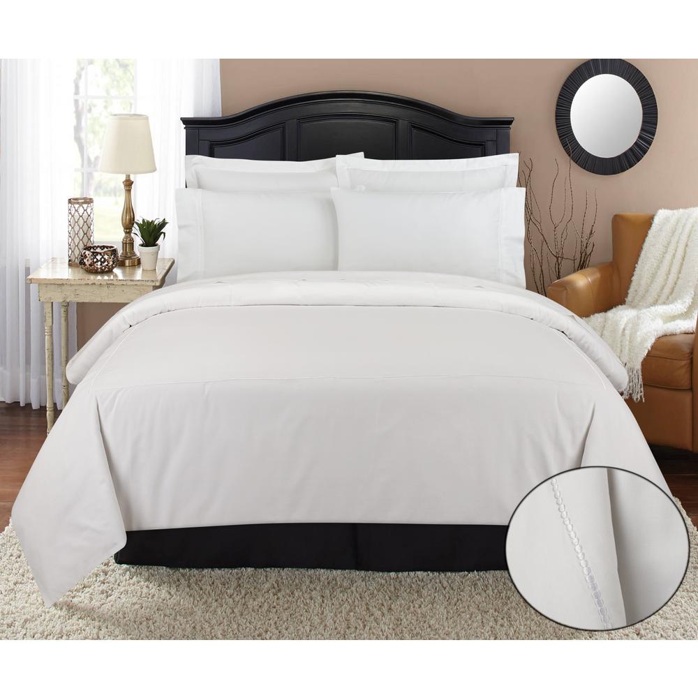 Nouvelle Home Highlights 3 Piece White Full Queen Duvet Cover Set