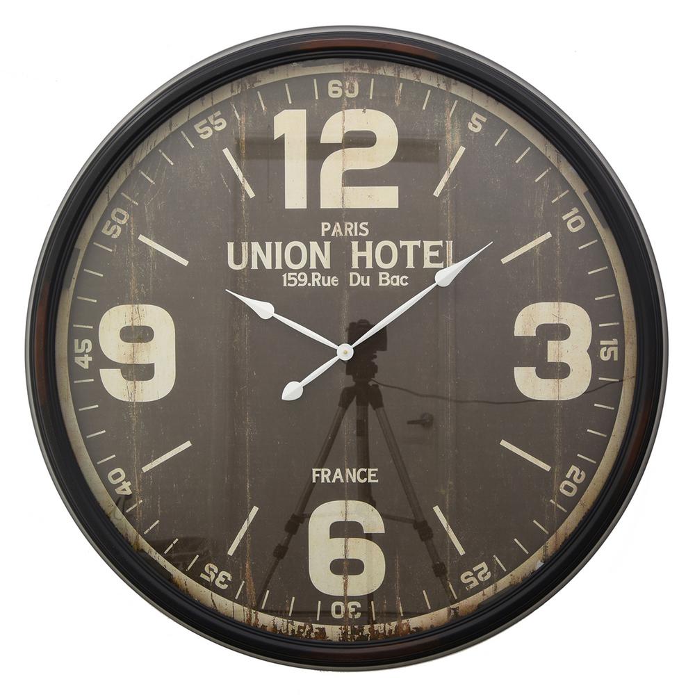 45 In Black Metal Wall Clock