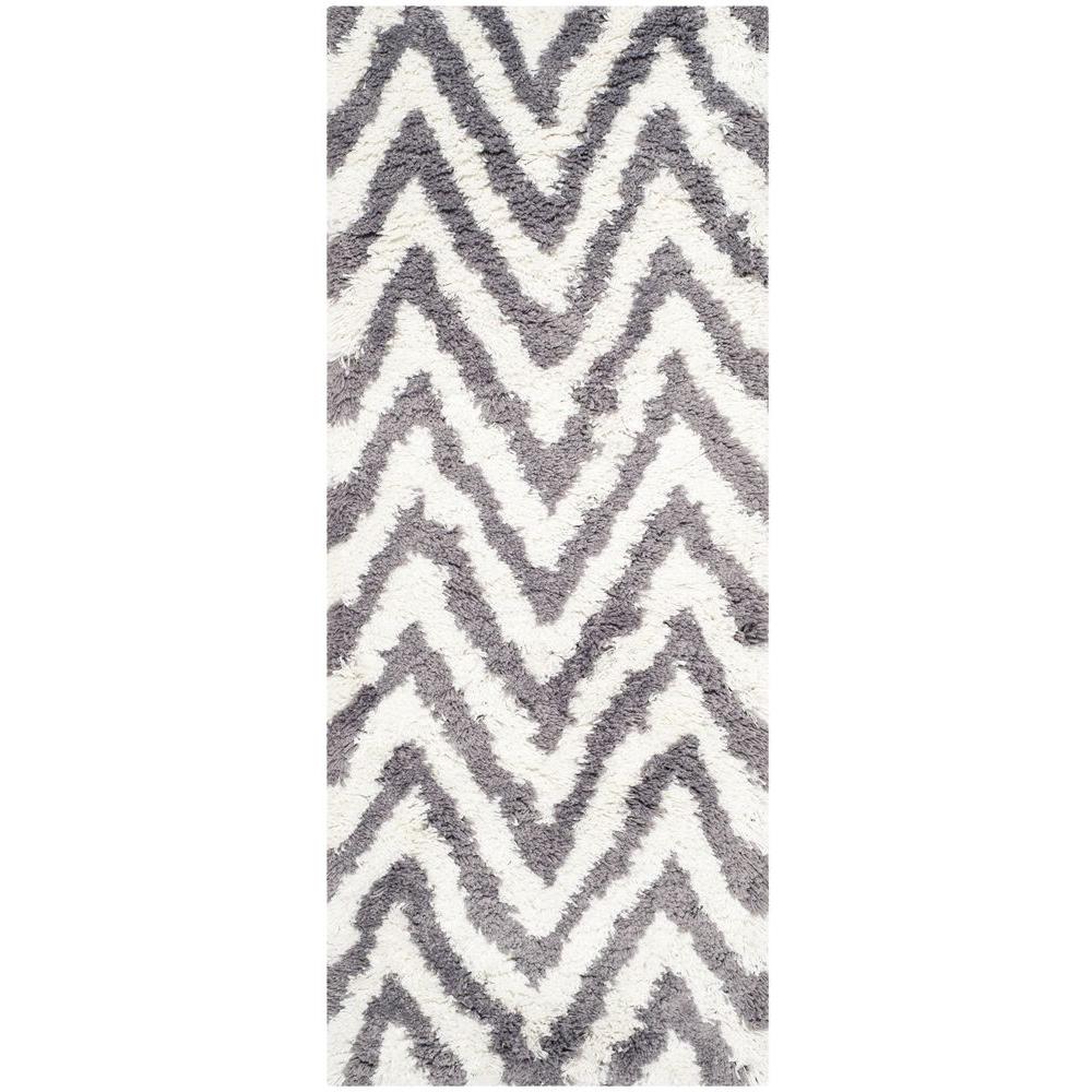 Safavieh Chevron Ivory Gray 2 Ft X 10 Runner Rug